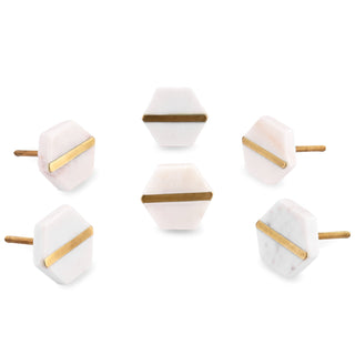 Polygon Marble knob ( set of 6)
