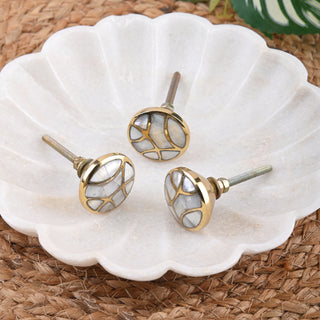 Kyoto Brass Knobs | Mother of Pearl (Set of 6)
