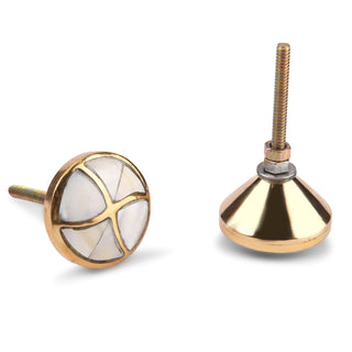 Marble Brass Knobs | Mother Of Pearl (Set of 6)