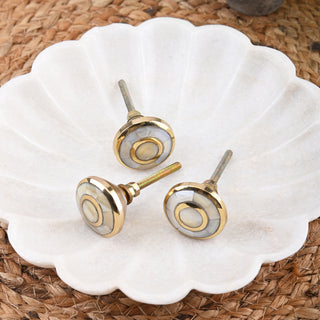 Sorrento Brass Knobs | Mother of Pearl (Set of 6)