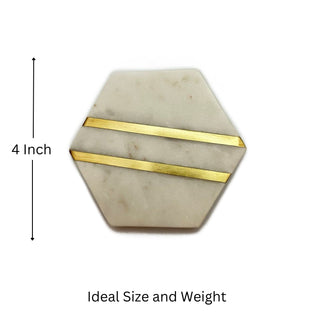 Hexagon Marble Coaster (Set of 6)