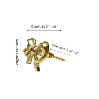 Rose Tie Bow Brass Knobs (Set of 6)