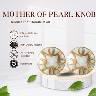 Silver Print Brass Knobs | Mother Of Pearl (Set of 6)