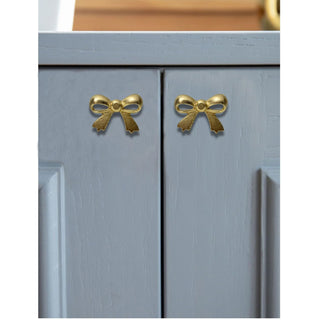 Ribbon Tie Bow Brass Knobs (Set of 6)