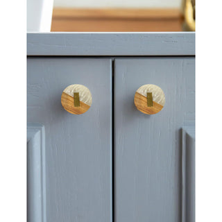 Acrylic Inlay Wooden Knobs (Set of 6)