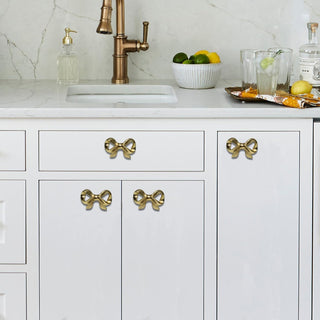 Rose Tie Bow Brass Knobs (Set of 6)