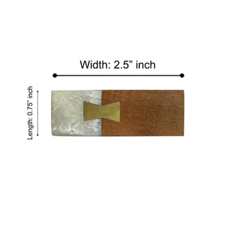 Acrylic Brass Inlay Wooden Rectangle Knobs (Set of 6)