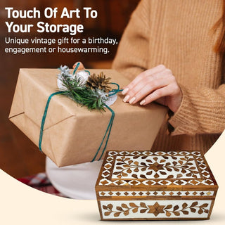 Floral wooden Resin Inlay Box