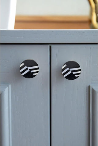 Renaksh Black Wooden Knobs | Mother of Pearl (Set of 6)