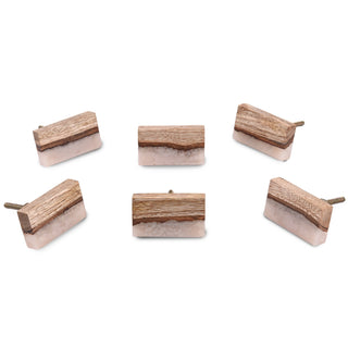 Wooden Rectangle Knobs (Set of 6)