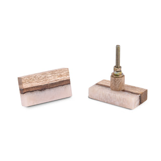 Wooden Rectangle Knobs (Set of 6)