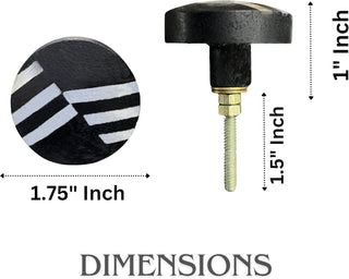 Renaksh Black Wooden Knobs | Mother of Pearl (Set of 6)