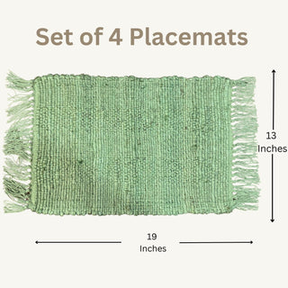 Perilla home Handmade Green Placemat (Set of 4)