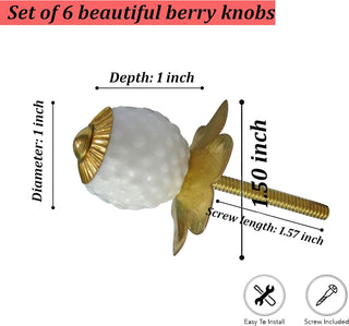 Milky Berry Glass Knobs (Set of 6)