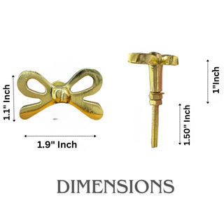 Brass Bow Ribbon Knobs (Set of 6)