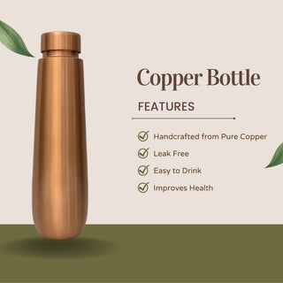 Copper Water Bottle 27 OZ Leak Proof 100% Pure (Tulip)