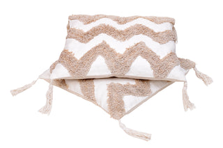 Beige Chevron Cushion Cover (Set Of 2)