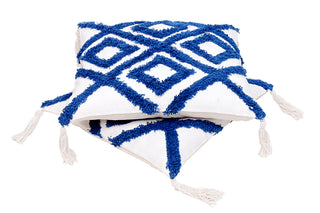 Blue Geometric Diamond Cushion Cover (Set Of 2)