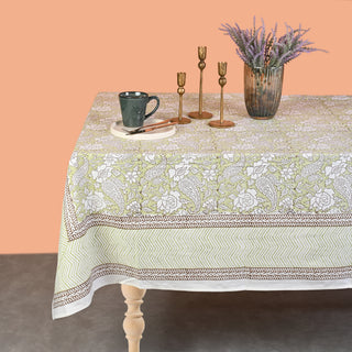 Iris Cotton Table Cloth - Hand Blockprint