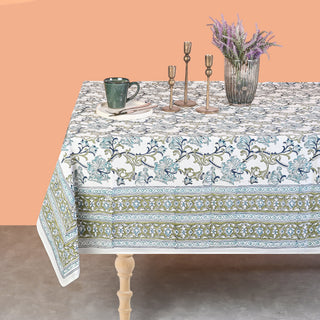 Acantha Cotton Table Cloth - Hand Blockprint