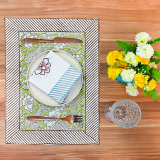 Iris Cotton Placemat Set of 4 Hand Blockprint