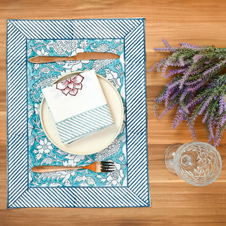 Zoe Cotton Placemat Set of 4 Hand Blockprint
