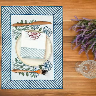 Chloe Cotton Placemat Set of 4 Hand Blockprint