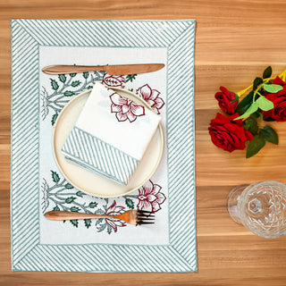 Agatha Cotton Placemat Set of 4 Hand Blockprint