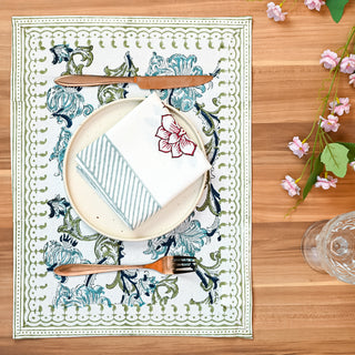 Acantha Cotton Placemat Set of 4 Hand Blockprint