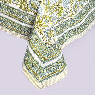 Daphne Cotton Table Cloth - Hand Blockprint