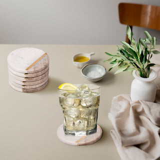 Marble Coaster Beige and White (Set of 6)