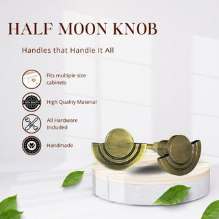 Half Moon Brass Knobs (Set of 6)