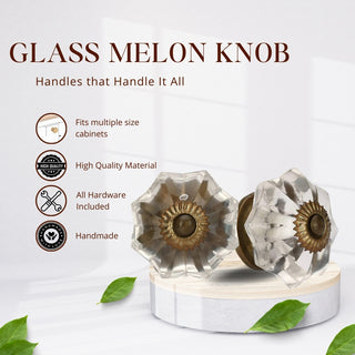 Clear Melon Glass Knobs (Set of 6)