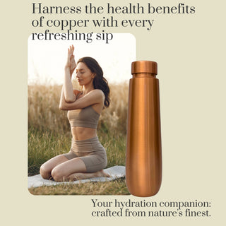 Copper Water Bottle 27 OZ Leak Proof 100% Pure (Tulip)