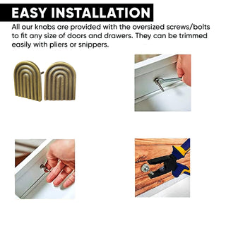 Ribbed U Shape Metal Knobs