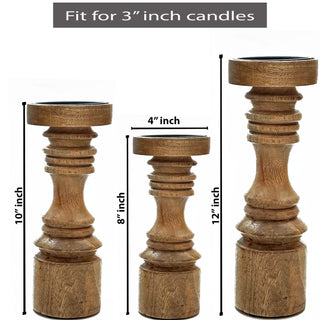 Simple Modern Light Brown Candle Holder (Set of 3)