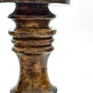 Simple Modern Brown Wooden Candle Holder (Set of 3)