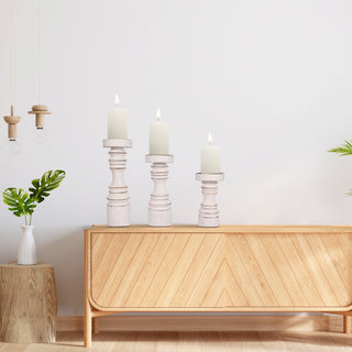 Simple Modern Wooden Candle Holder (Set of 3)