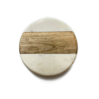 Round Marble Coaster with Wooden (Set of 6)