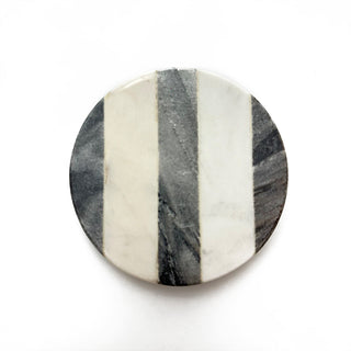 Marble Coaster 3 Black Stripe (Set of 6)