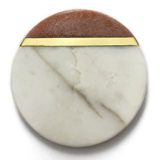 Pink and White Marble Coaster (Set of 6)
