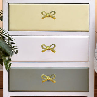 Brass Bow Ribbon Knobs (Set of 6)