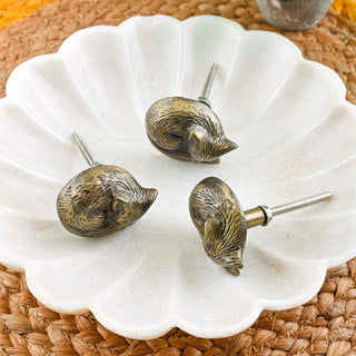 Sleeping Fox Brass Knobs (Set of 6)