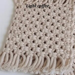 Macrame Handmade Rectangle Coasters  ( Set of 6)