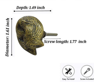 Sleeping Fox Brass Knobs (Set of 6)