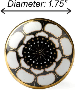 Marigold Ceramic Knob Black ( Set of 6 )