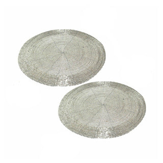 Silver Beaded Coaster and Placemat set (4+2)