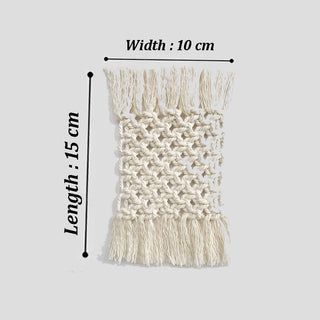 Macrame Handmade Rectangle Coasters  ( Set of 6)