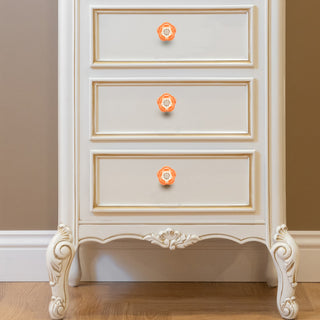 Azalea Orange Ceramic Knob ( Set Of 6 )