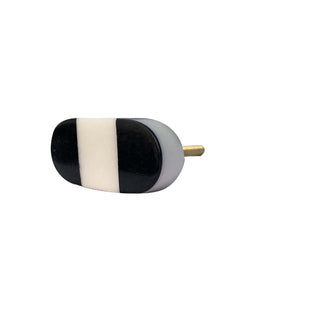 Black and white oval marble ( set of 6 )